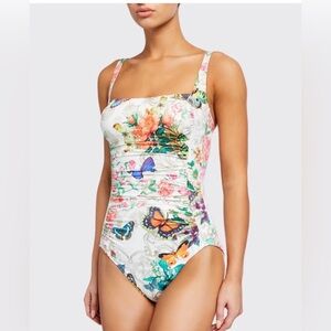 Johnny Was Holly Butterfly Ruched One-Piece Swimsuit size 3X